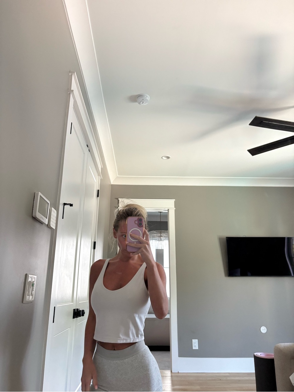 90 Degree By Reflex White Ribbed Tank Top